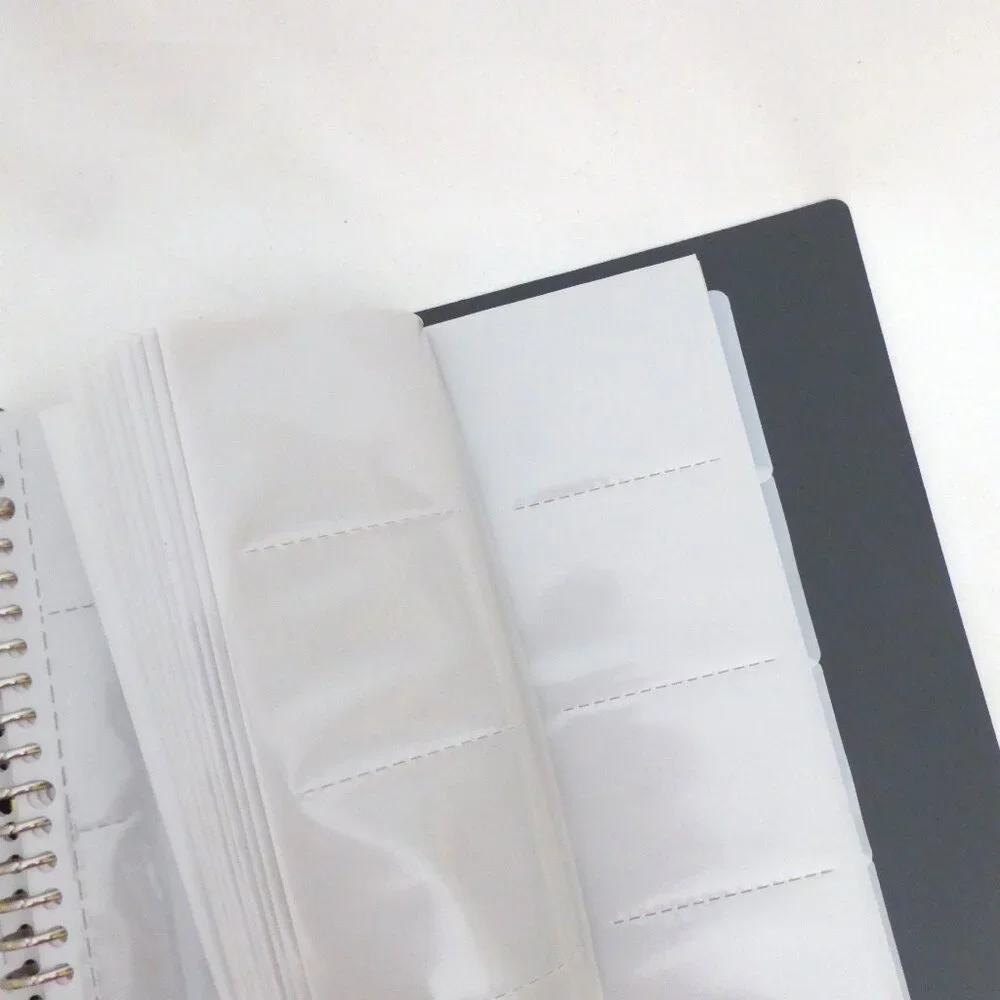 NEW 500 BUSINESS CARD RINGED BINDER CARD HOLDER SLEEVES & TABS JAPAN